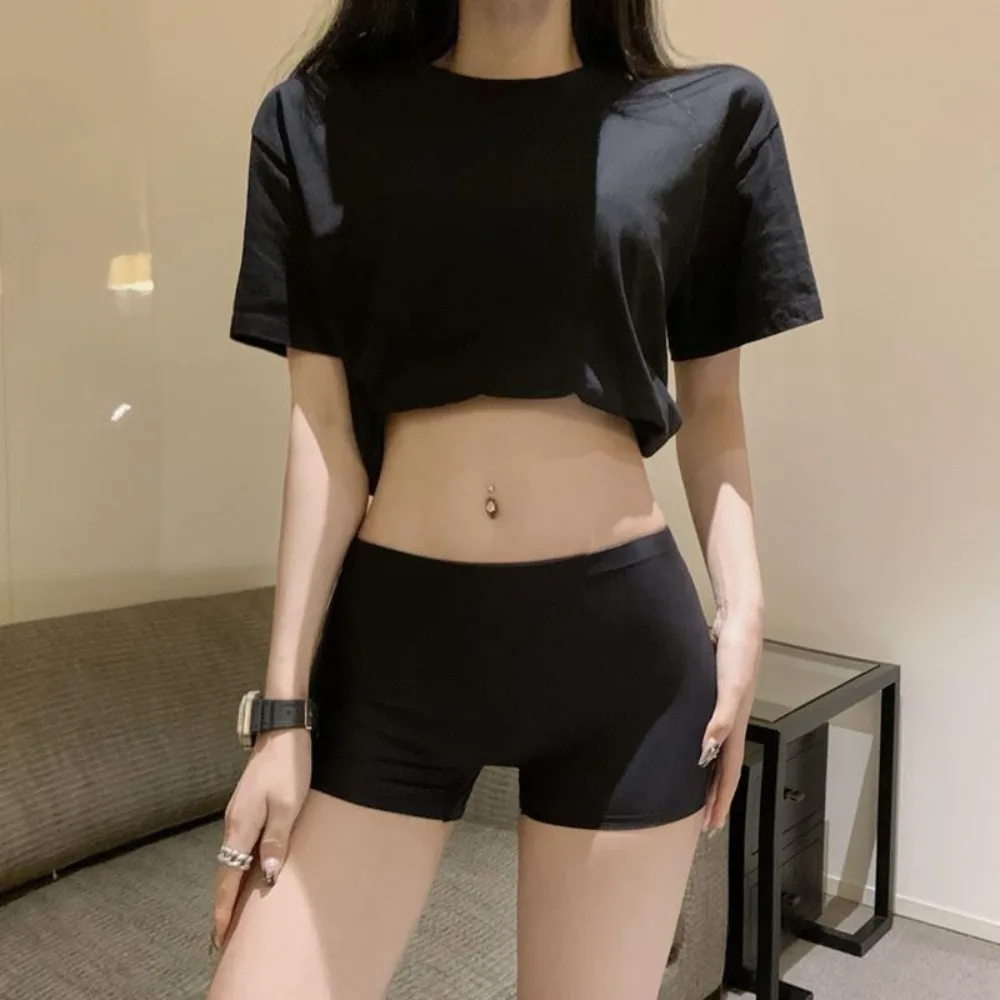 Description Picture 2 of itemSoft Ice Silk Safety Short Pants for Women Briefs Elasticity Panties Breathable Shorts Female Underwear Seamless Solid Lingerie