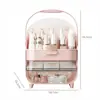 Layered Storage Cosmetic Storage Box Large Capacity Dustproof Makeup Organizer Transparent and Visible With handle 6