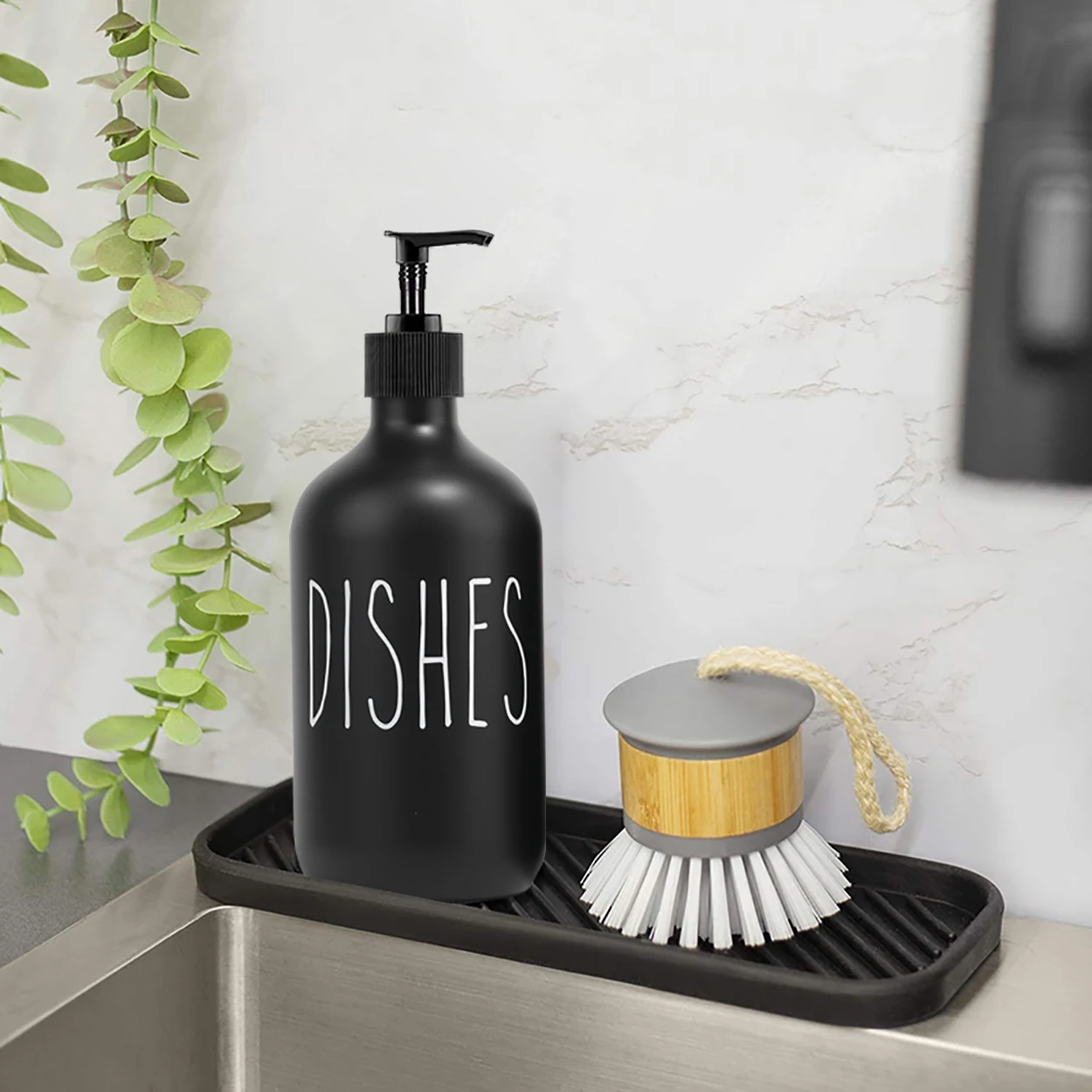 Description Picture 6 of item3Pack Black Dish Hands Soap Dispenser Bottle Kitchen Dishes Detergent Storage Bottle Refillable Soap Printing Container
