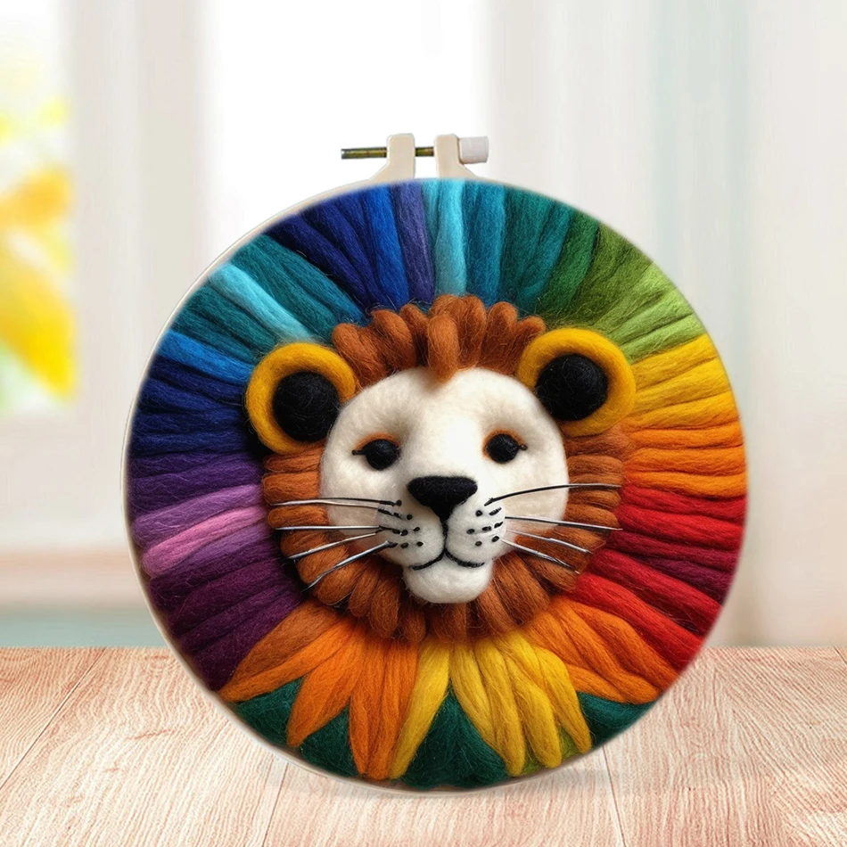 Colorful Animals DIY Wool Embroidery Kit