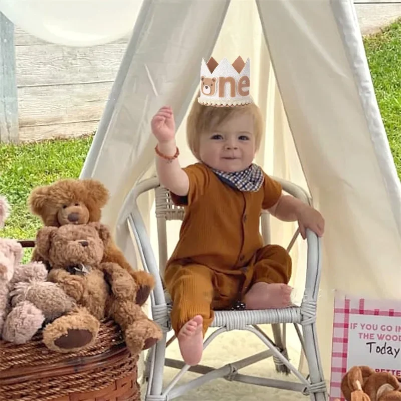 Little Bear Birthday Hat Crown Party Decor 1st Birthday Children Boys and Girls Decoration Supplies Felt Caps Photography Props party hat birthday crown
