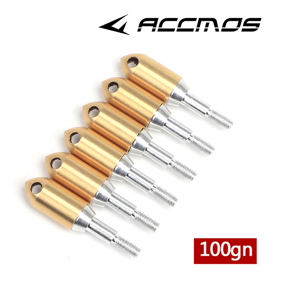 6/12Pcs Gold Whistle Archery Arrowhead 100 Grain Copper