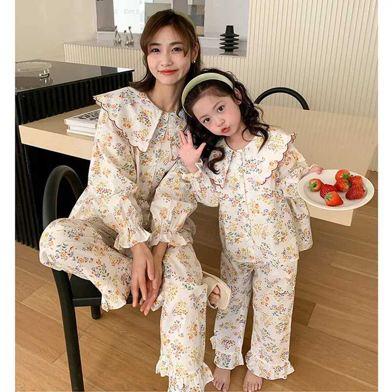 Pijamas para madre e hija, ropa de dormir a juego para mamá y yo, Tops, pantalones, trajes para mamá, ropa de casa para conjuntos mujeres _ - AliExpress Mobile