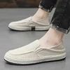 Summer Casual Loafers Men Breathable Slip On Urban Shoes Men Classic Linen Canvas Sneakers Male Light Flats Lazy Shoes Cheap 2