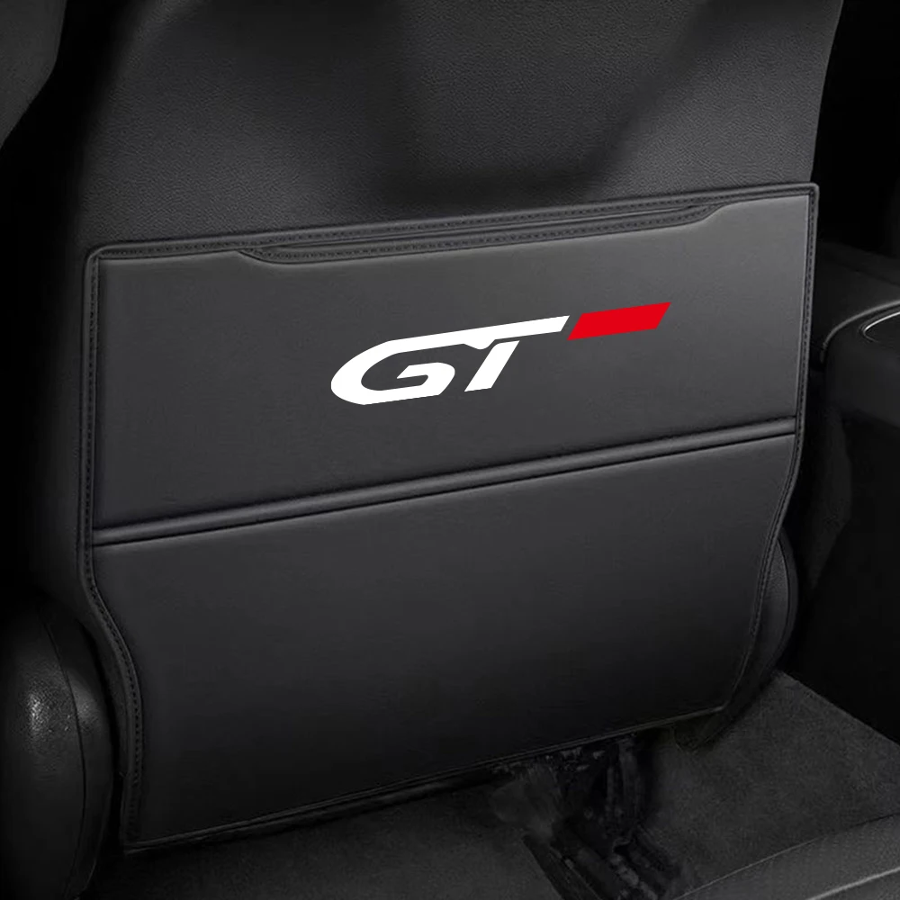 2PCS Leather Car Seat Back Anti Kick Pads Protect Cushion For Peugeot GT GTLine RCZ 307 308 508 3008 5008 2008 206 207 208 407