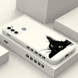 Custodia per telefono in silicone nera opaca a forma di gatto