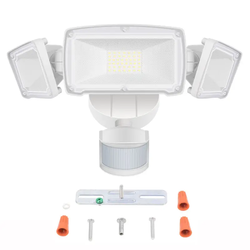 230V 3 Head LED Security Light 42W Motion Sensor Lights Outdoor Adjustable Flood Lights IP65 Waterproof 3000LM 6000K