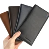 BISON DENIM Cowskin Long Purse For Men Wallet Business Men's Thin Soft Genuine Leather Wallet Card Holder Coin Purse N4470&N4391 3