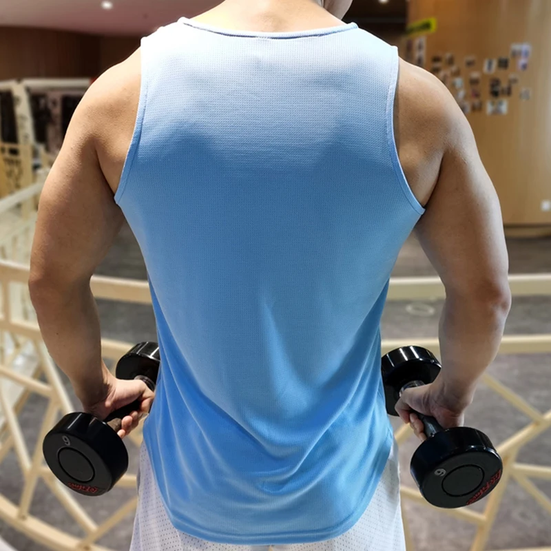 Loose Men Running Vest Outdoor Street Basketball Gym Sleeveless DIY Print Shirt Quick Dry Fitness Bodybuilding Tank Tops