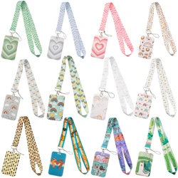 ER1734 Simple Style Love Rainbow Lanyard Card ID Holder Car KeyChain ID Card Pass Gym Phone Badge Kids Key Ring Holder Jewelry