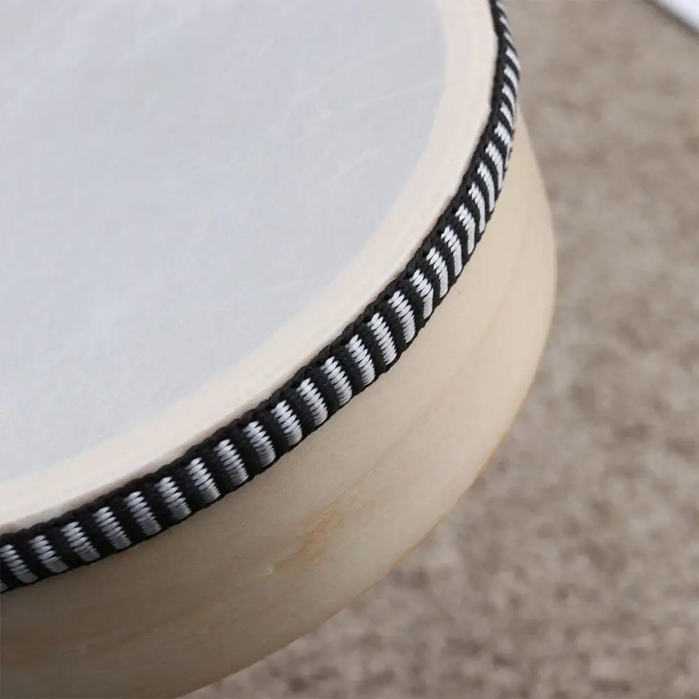 4/6/8/10 Inch Wooden Hand Drum Wood Frame Safe Musical Instrument Toy Convenient Carry Handheld Children Drum Happy Childhood
