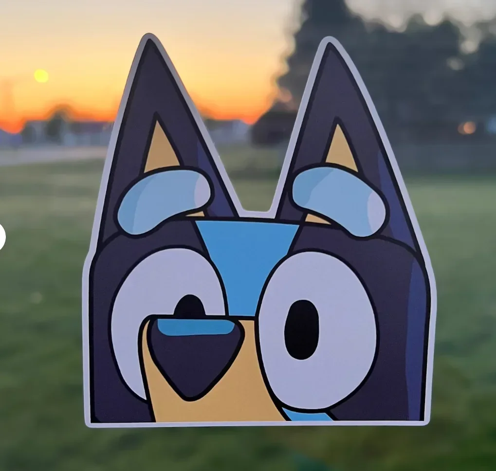Kawaii Car Fashion Sticker Blue Cartoon Sticker Blue Dog Decoration Moto Creative Personality Stickers Regalo Toy Sticker