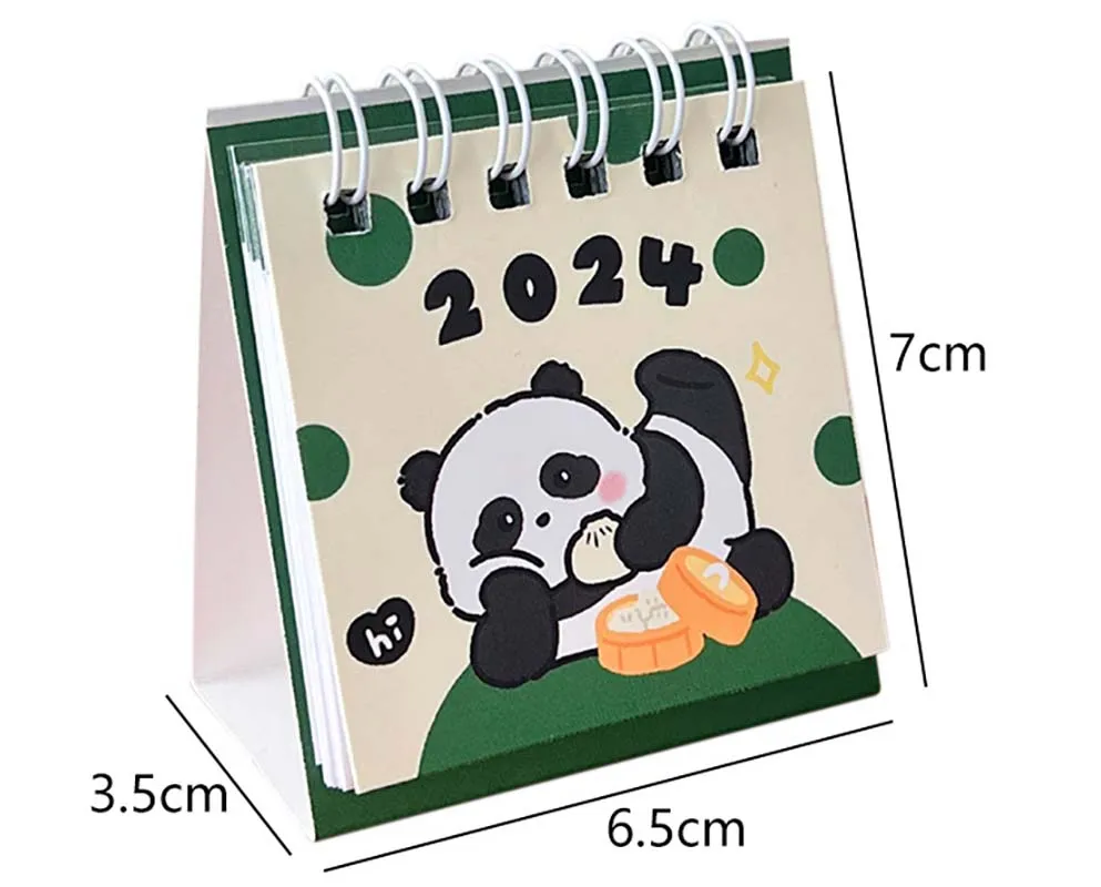 2024 Mini Tisch Schreibtisch Kalender niedlichen Cartoon stehenden Flip Kalender Desktop-Dekoration tägliche Planung monatlichen Kalender Home Office