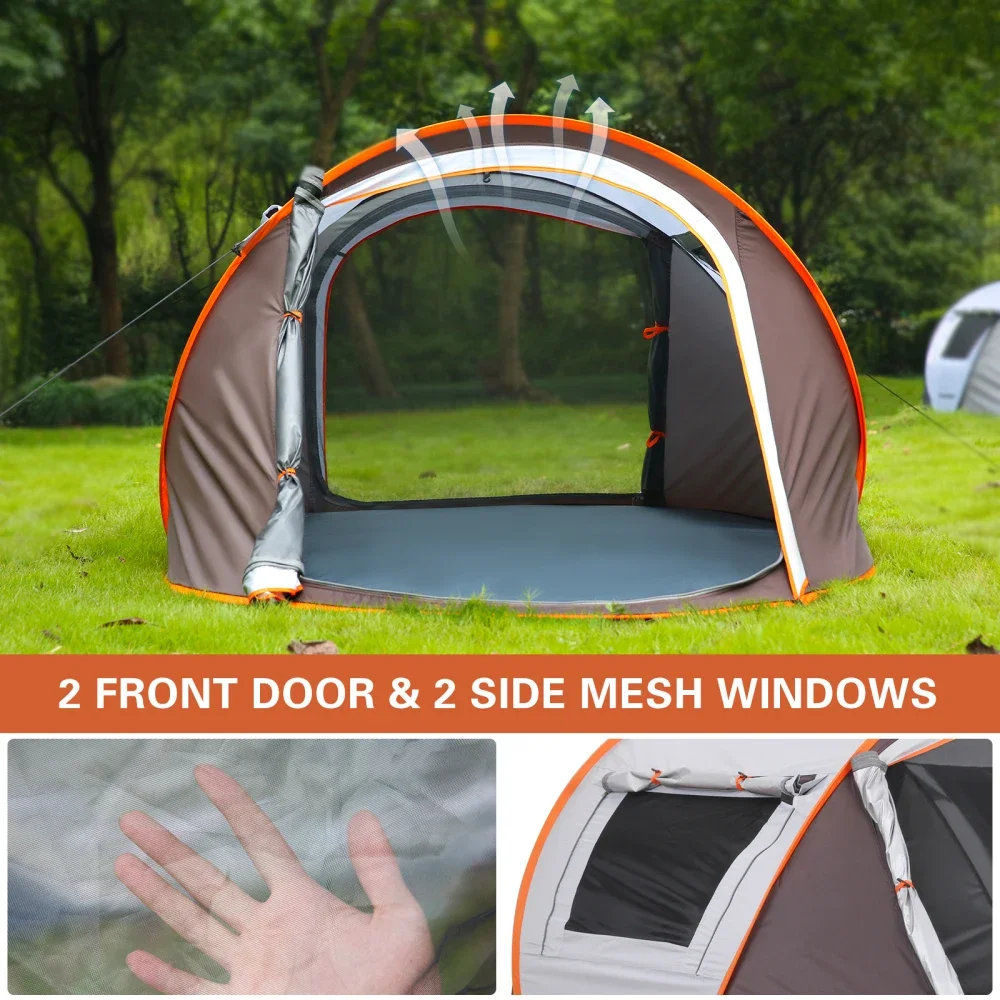 

Tents, 2 Person White Brown Pop Up Camping Tent