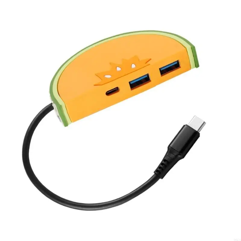 Extension Power Socket Adapter Type C Male to 2x USB3.0+Type C Port for Phone