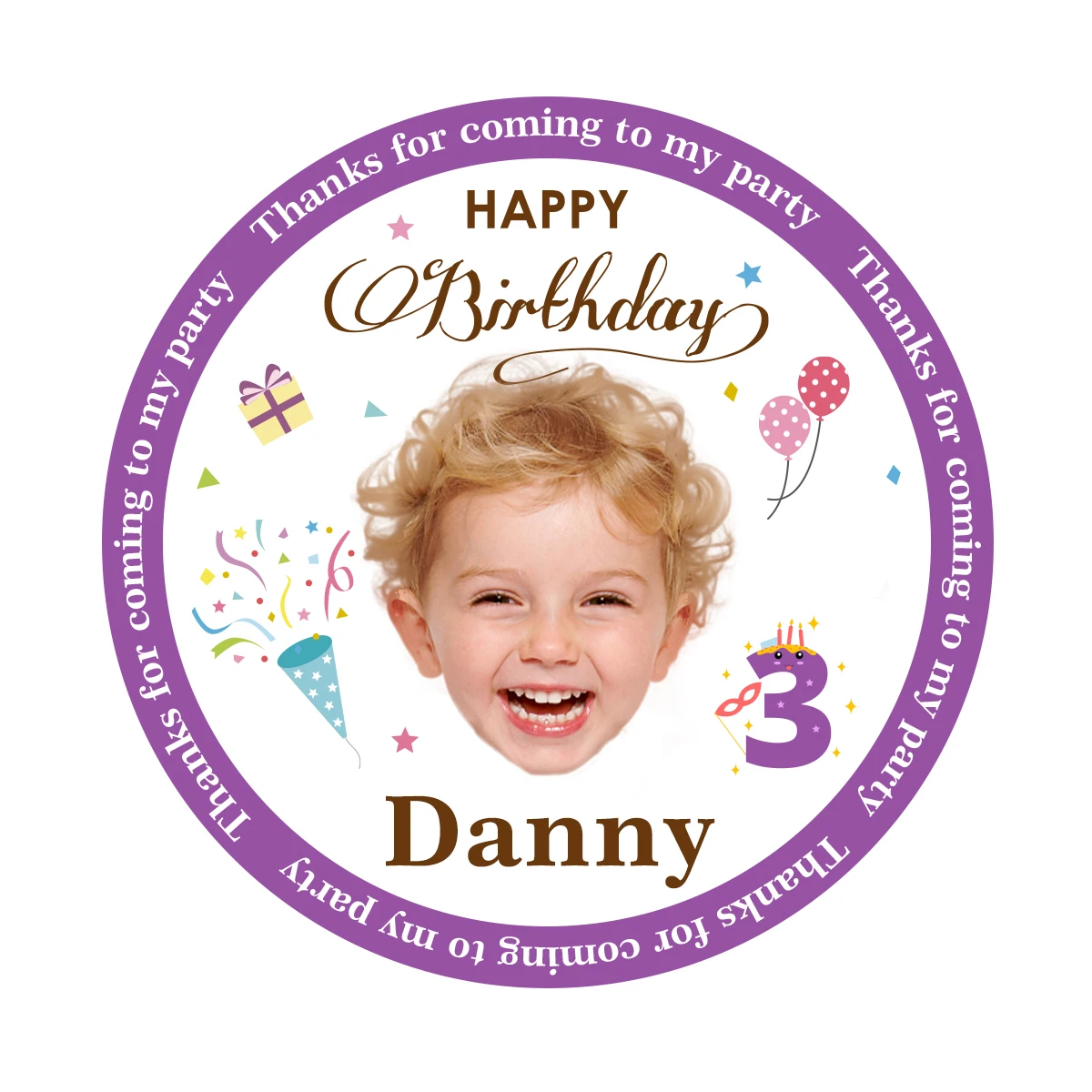 Personalized Kids Birthday Stickers Souvenir Wrap & Birthday Gift Kids Stickers Waterproof ZP1