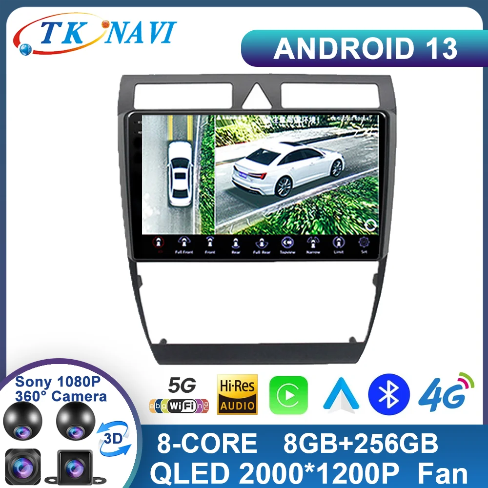 

Автомагнитола 9 дюймов Android 13 для Audi A6 C5 1997-2004 S6 RS6 мультимедиа RDS 4G Carplay 2Din Автомагнитола GPS 2din Авторадио Стерео Видео Аудио