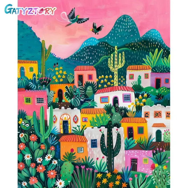 Набор для рисования по номерам на холсте, с рамкой