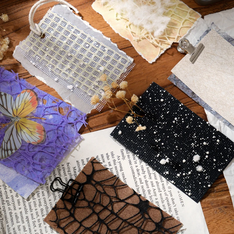 Journal GO 20pcs Material Paper Mysterious Visitor Diary Scrapbooking Junk Journal Background Decoration Paper Memo Pads 6