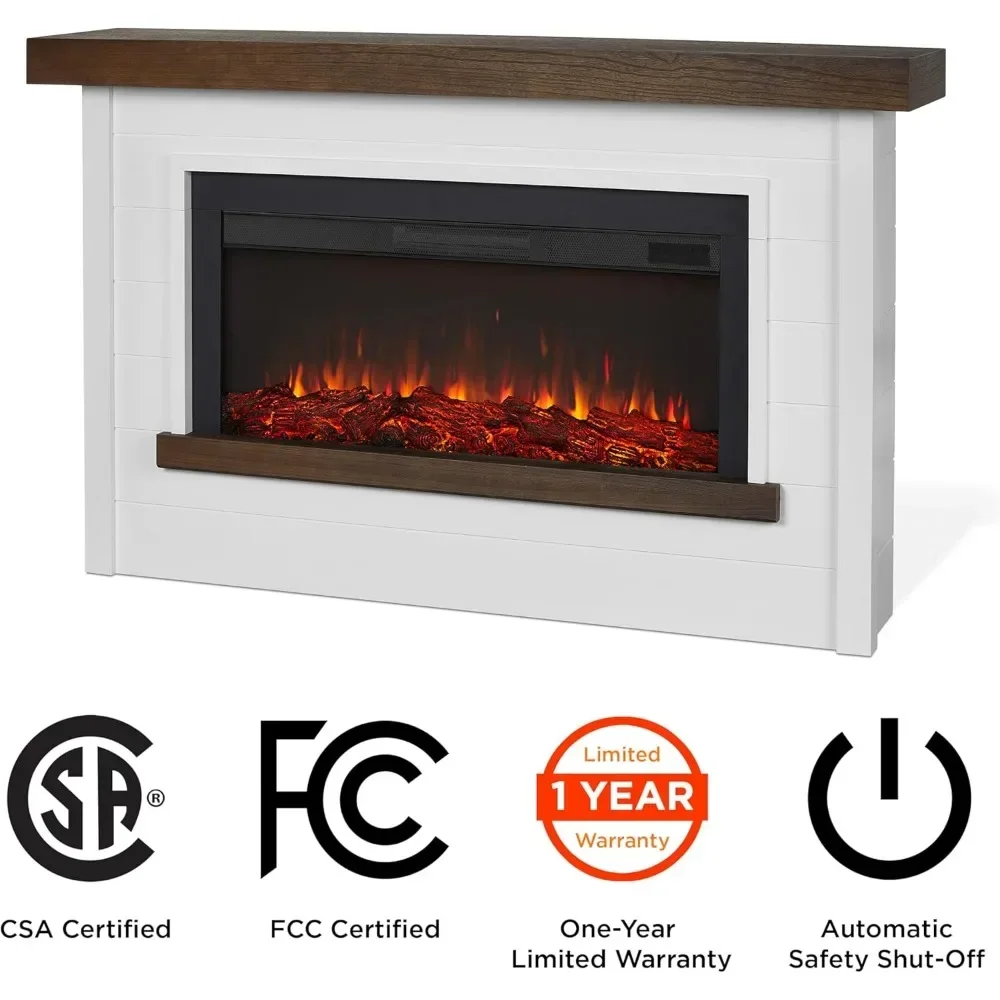 Bernice 67" Landscape Electric Fireplace with Mantel for Living Room or Bedroom, Replaceable Fireplace Insert Heater 6