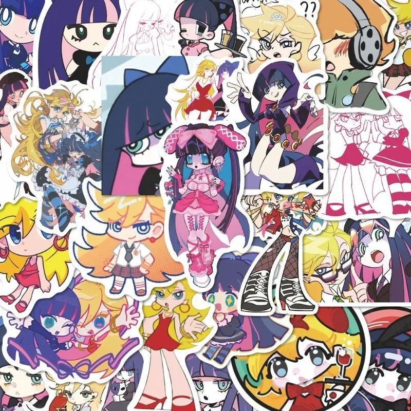 Panty & Stocking Anime Transfer Sticker Photo Childrens Stationery Wallpaper Perimeter DIY Computer Phone Case Handbook Sticker