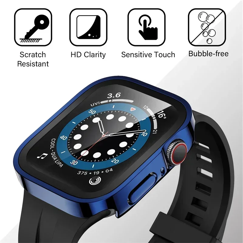 Abdeckung für Apple Watch 10 Gehäuse 46 mm 42 mm 45 mm 41-44-40 mm Displayschutzfolie aus gehärtetem Glas Serie 7 8 9 SE 5 Apple Watch-Zubehör – Detail 11
