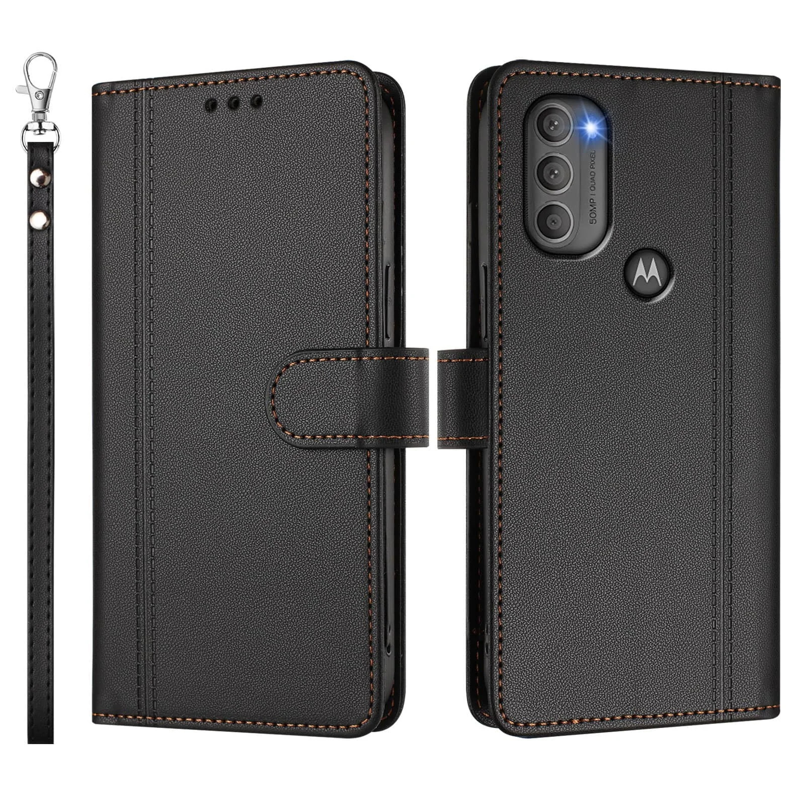 Slim Flip Magnetic Clasp Wallet Case with Enhanced Protection
