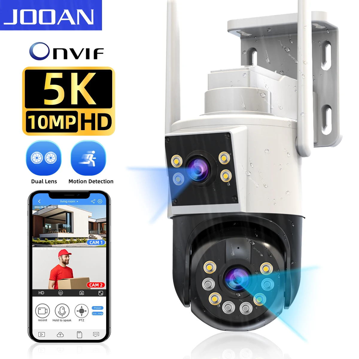 JOOAN5K10MPPTZWifiCameraDualLensDualScreenIPCameraOutdoor
