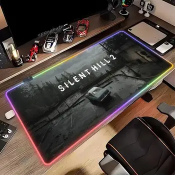 s silent hill 2 rgb mouse pad floor mat led mousepad large gaming compute gamer pc keyboard mouses mat xxl 1200x600mm mouse pad