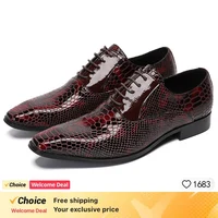 LUXURY BRAND MEN GENUINE SHOES RED CROCODILE PRINT CASUAL DRESS MAN SHOES OFFICE WEDDING OXFORD SHOES FOR MEN