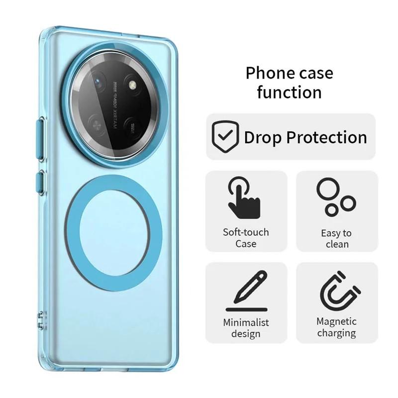 Magnetic Matte Translucent Armor Shockproof Case with MagSafe Wireless Charging Compatibility