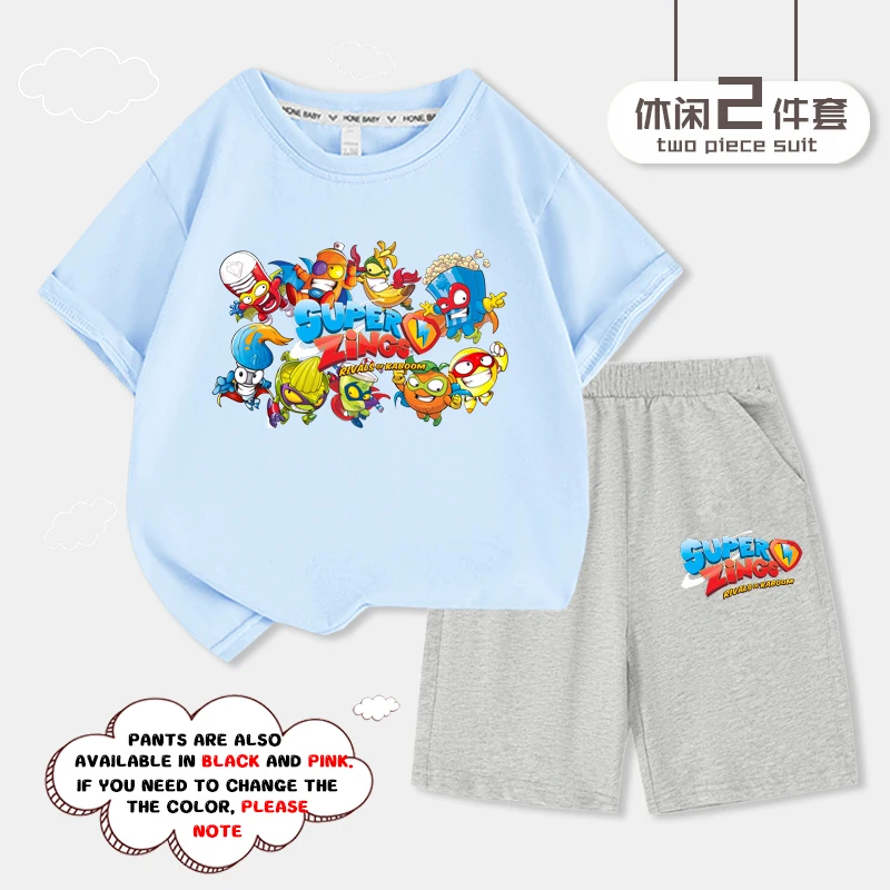 

New Superzings Baby Boys Super Zings Series 4 T-shirt+Shorts Print Kids Girls Suit Casual Children's Sets Clothing 2023 Summer