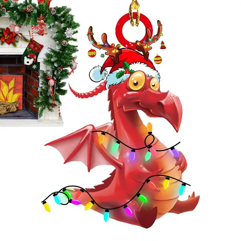 

2D Акриловый кулон в виде дракона, новинка, подвесные внутренние украшения для дома, автомобиля, рождественской елки