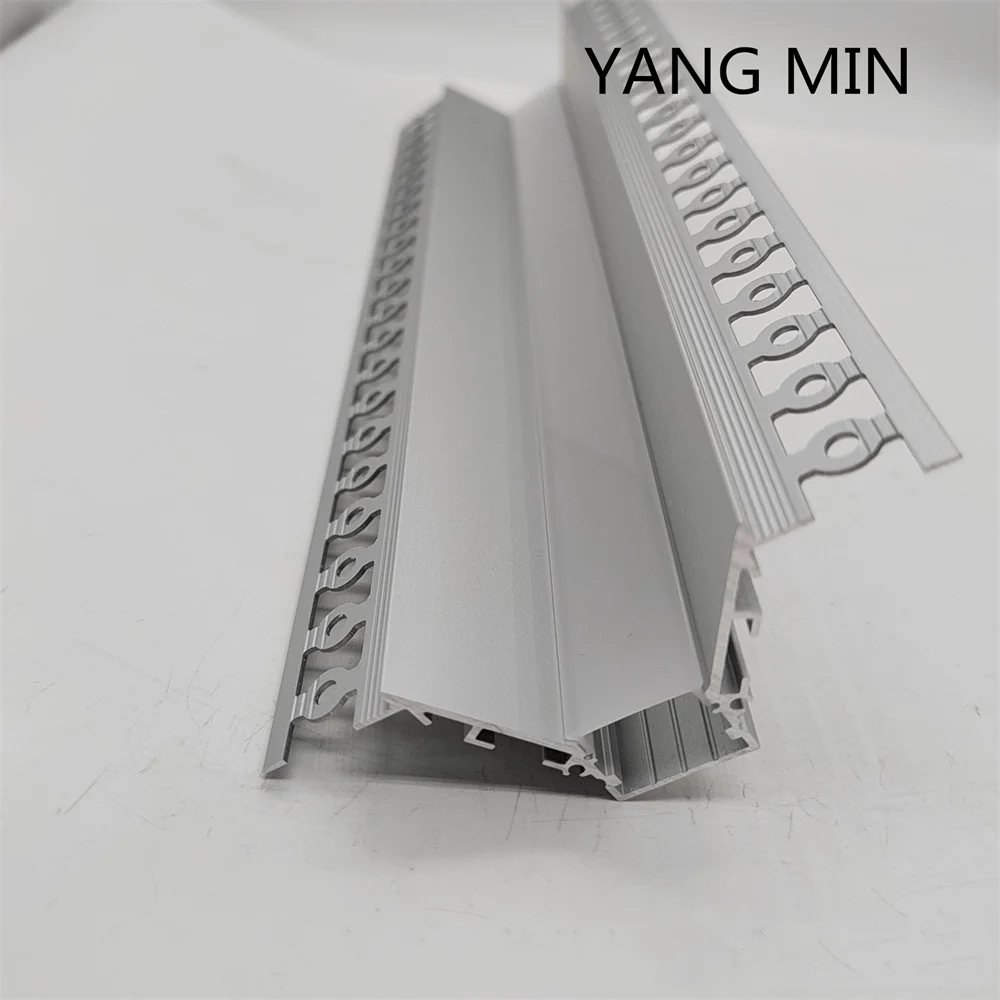 1m/pcs Plasterboard embedded Linear Strip Light Alu Channel Heat Sink Drywall Gypsum Wall Plaster-in Aluminium LED Profile led luminous gypsum line light top corner linear light wall washing plaster line for bedroom ceiling decor reflector profile