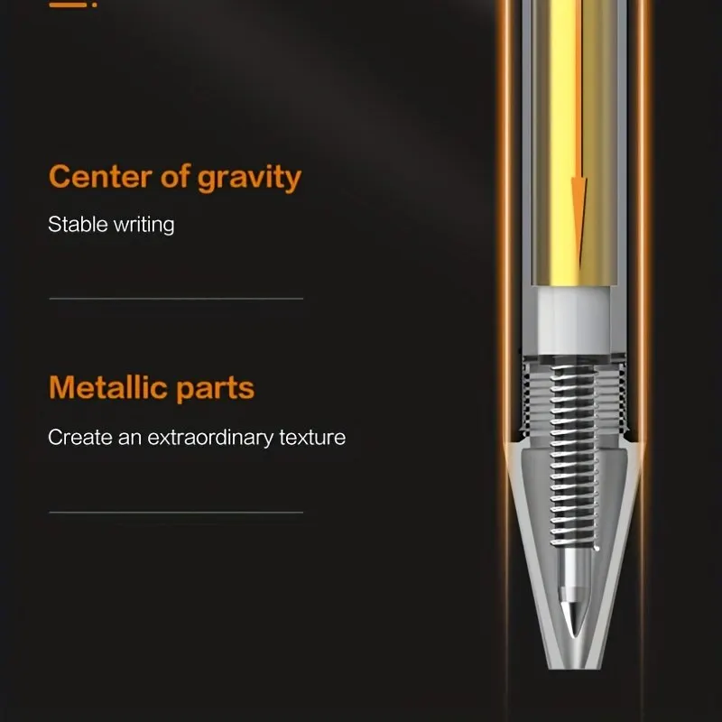 Gel pens Deli Metal Golden Black Ink Signing Writing for Office Student Supplies