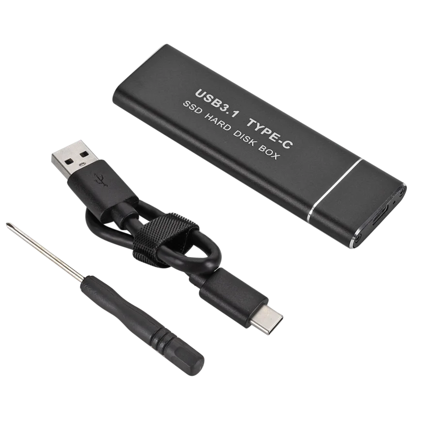 C타입 USB 3.1-M.2 NGFF SSD 모바일 하드 디스크 박스, C타입 어댑터 카드 외부 인클로저 케이스, m2 SATA SSD 2230/42/60 2280