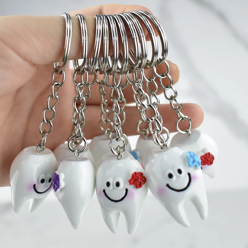 10PcssetDentalGiftKeyRingTeethModelSimulationResinMaterials