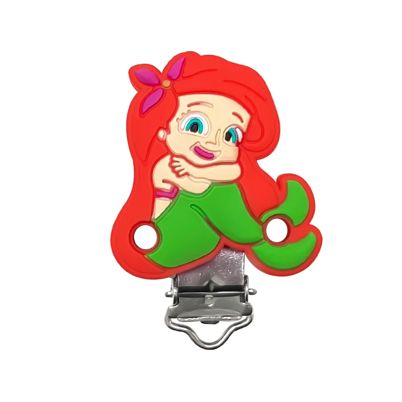 5pcs Silicone Winnie Mickey Minnie Clip bear DIY Baby Teething Teether Necklace Bead Tool Nurs Gift Accessories