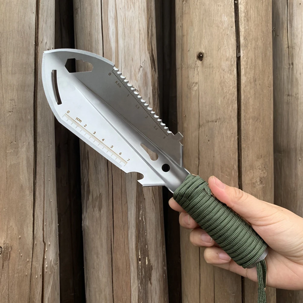 Mini Camping Shovel Stainless Steel Small Backpacking Shovel Multipurpose Lightweight Metal Shovel for Outdoor Survival 2