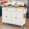 DOONREXS New Upgrade Thicken Wooden Kitchen Island on Wheels with Storage, Space-Saving Mobile Rolling Kitchen Island Cart with 1