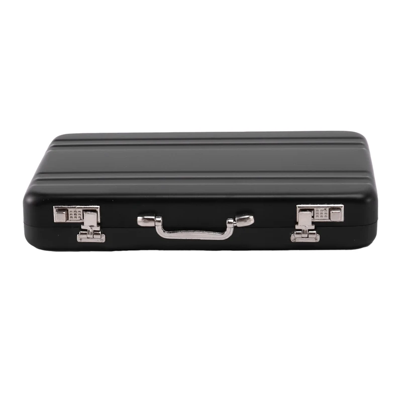 Aluminum password box Card Case card holder Mini suitcase Password briefcase Black