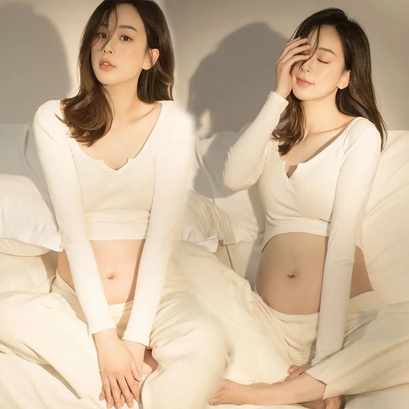 

Couple Photo Set Maternity Photography Props Pregnancy White Knitted Sweater Pants Set Studio Shooting Photoshoot Clothes Men