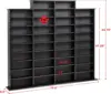 4 Column Tall Cabinet , Quad Width Wall Storage, Black 3