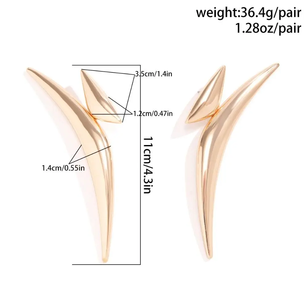 Trend Triangle Bend Pointed Earrings Minimalist Geometric Stud Earrings Exaggerated Drop Earrings Women Girls