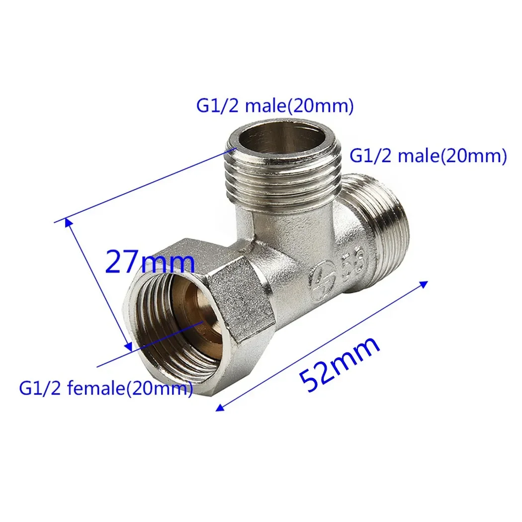 Toilet Diverter Valve Copper T Adapter G1/2