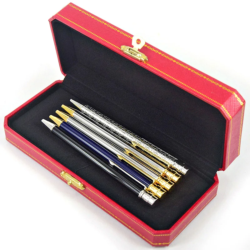 PPS Santos de CT Luxury Classic Ballpoint Pen Lacquer Barrel Golden Trim Thin Style Santos Wiredrawing Pattern Writing Smooth