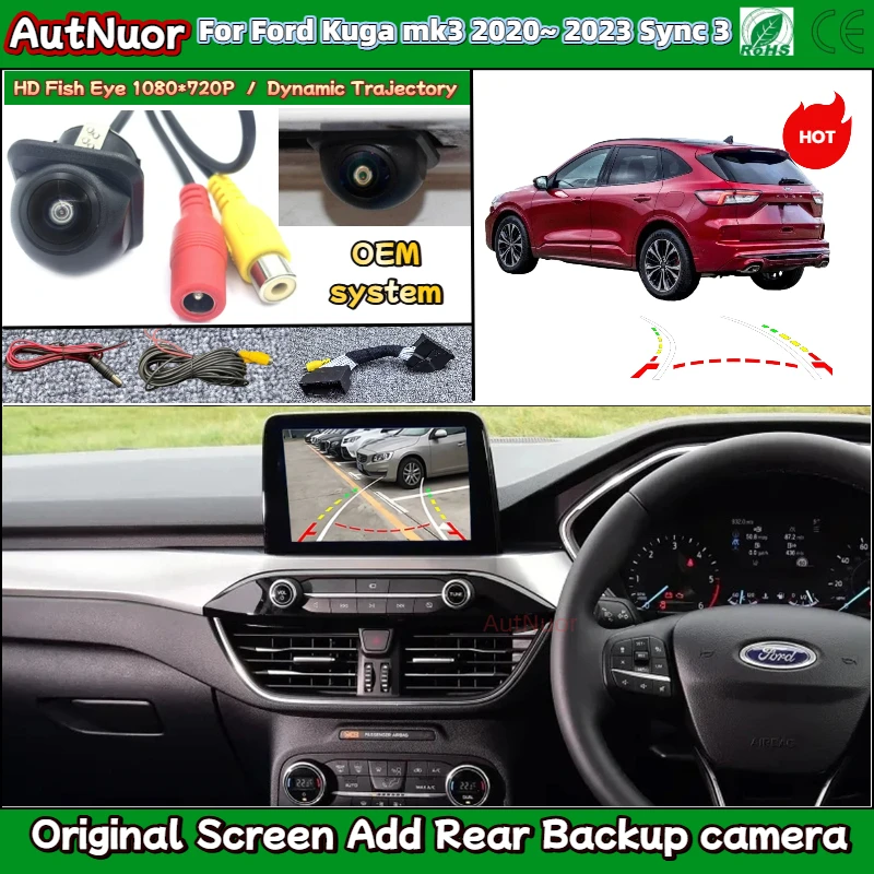 Kuv Rear View Camera HD Rear View Camera For Ford Kuga mk3 2020~ 2023 Sync 3 system Trunk ...