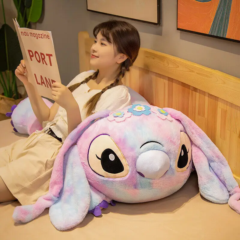 100cm Disney Lilo and Stitch Plush Toys Cartoon Anime Plushie Purple Pink Angel Dolls Pillow Soft Stuffed Xmas Gift for Kids