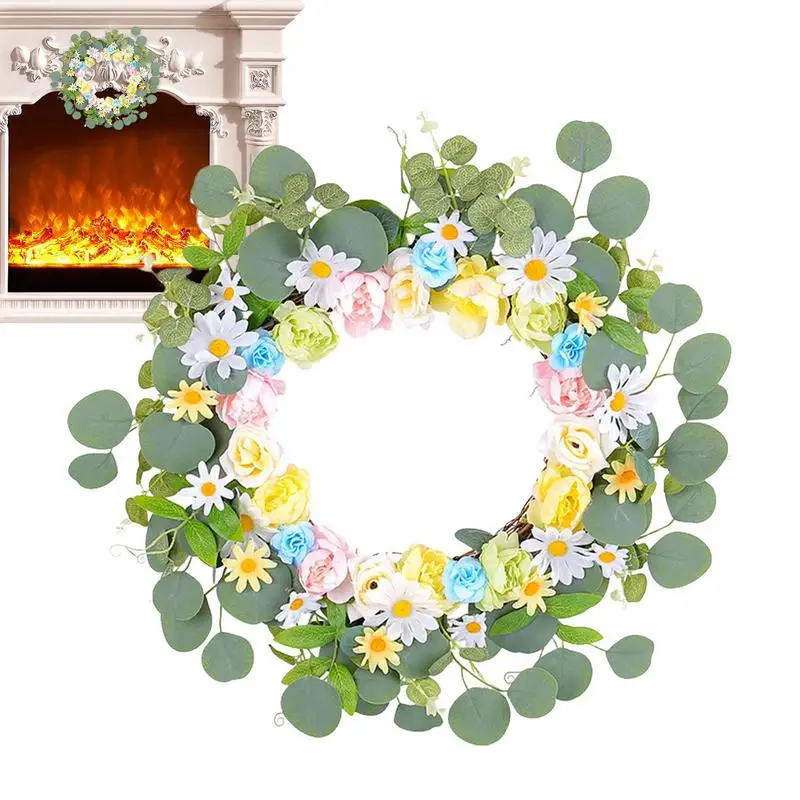 

Large Eucalyptus Wreath Front Door Wall Window Decoration Artificial Greenery Hanging Wreath Flower Garland for Front Door