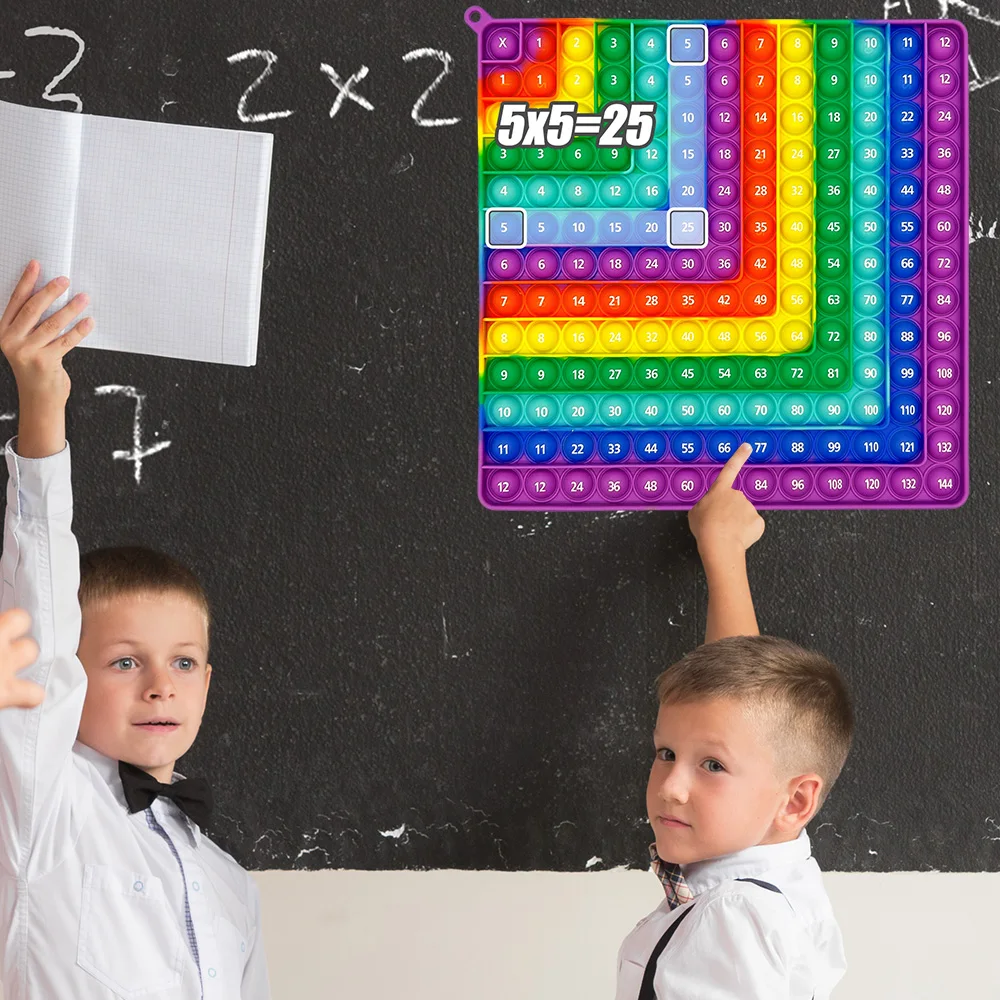 Fidget Toys Educational Board Games Math Toys Learning Board Toy Multiplication 12x12 Math Practice Board Games Times Table Mathematics Educational Learning Toys for Kids Classroom